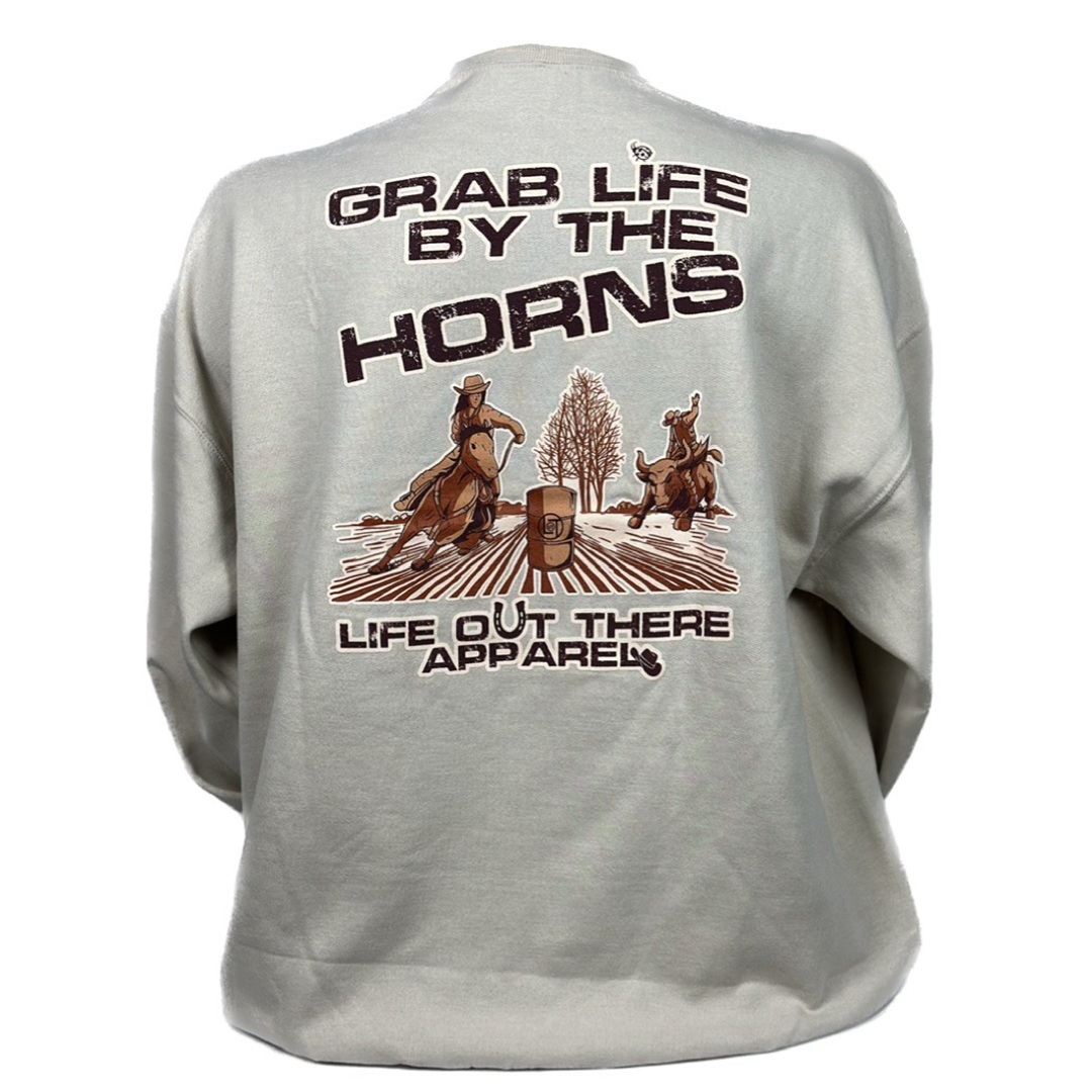 Grab Life Crew Neck Sweatshirt - Sandstone