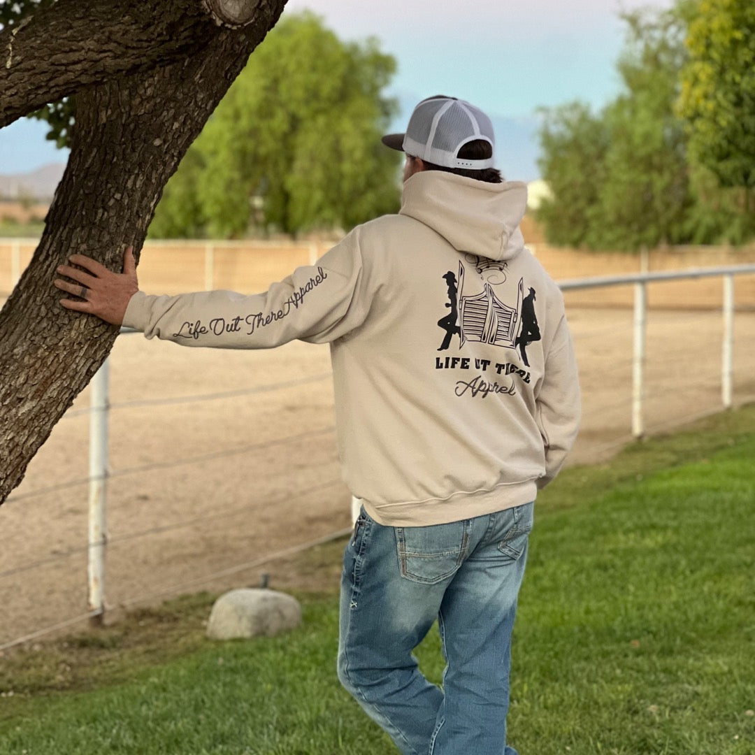 THE YEEHAW Unisex Hoodie - Sandstone / Black