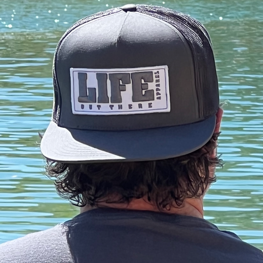 Life Out There - Puff Embroidered SnapBack Trucker Hat - Grey