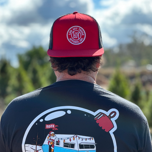 LOT Snapback "Flat Bill" Trucker Hat - RED/BLACK