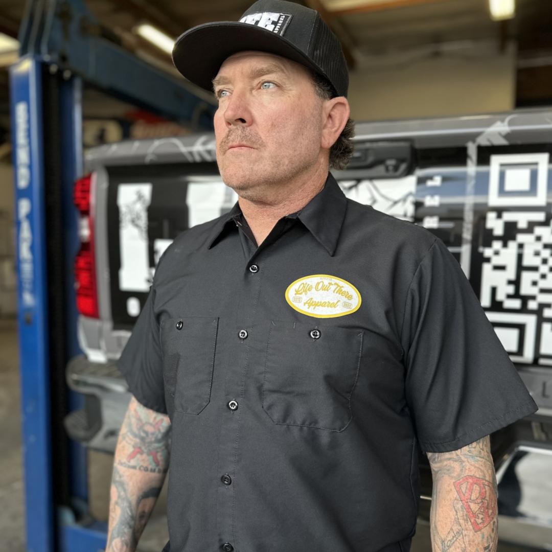 "Unisex" Speed Shop  Button-Up / Black