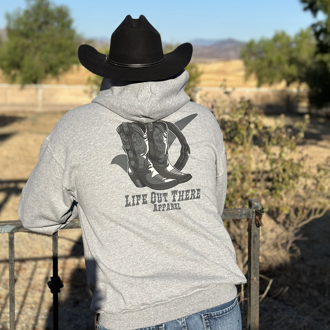 "Unisex" Boot Check Hoodie - Oxford Grey