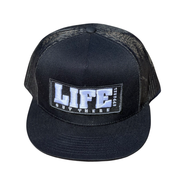 Life Out There - Puff Embroidered SnapBack Trucker Hat - Black