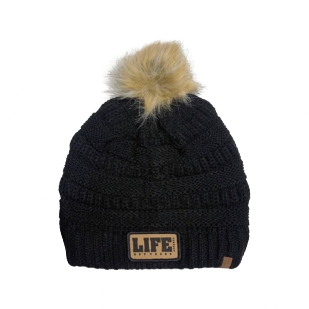 Life Out There - Pom Beanie Black