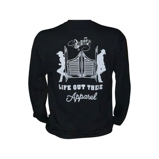 THE YEEHAW Unisex Long Sleeve Tee - Black / White
